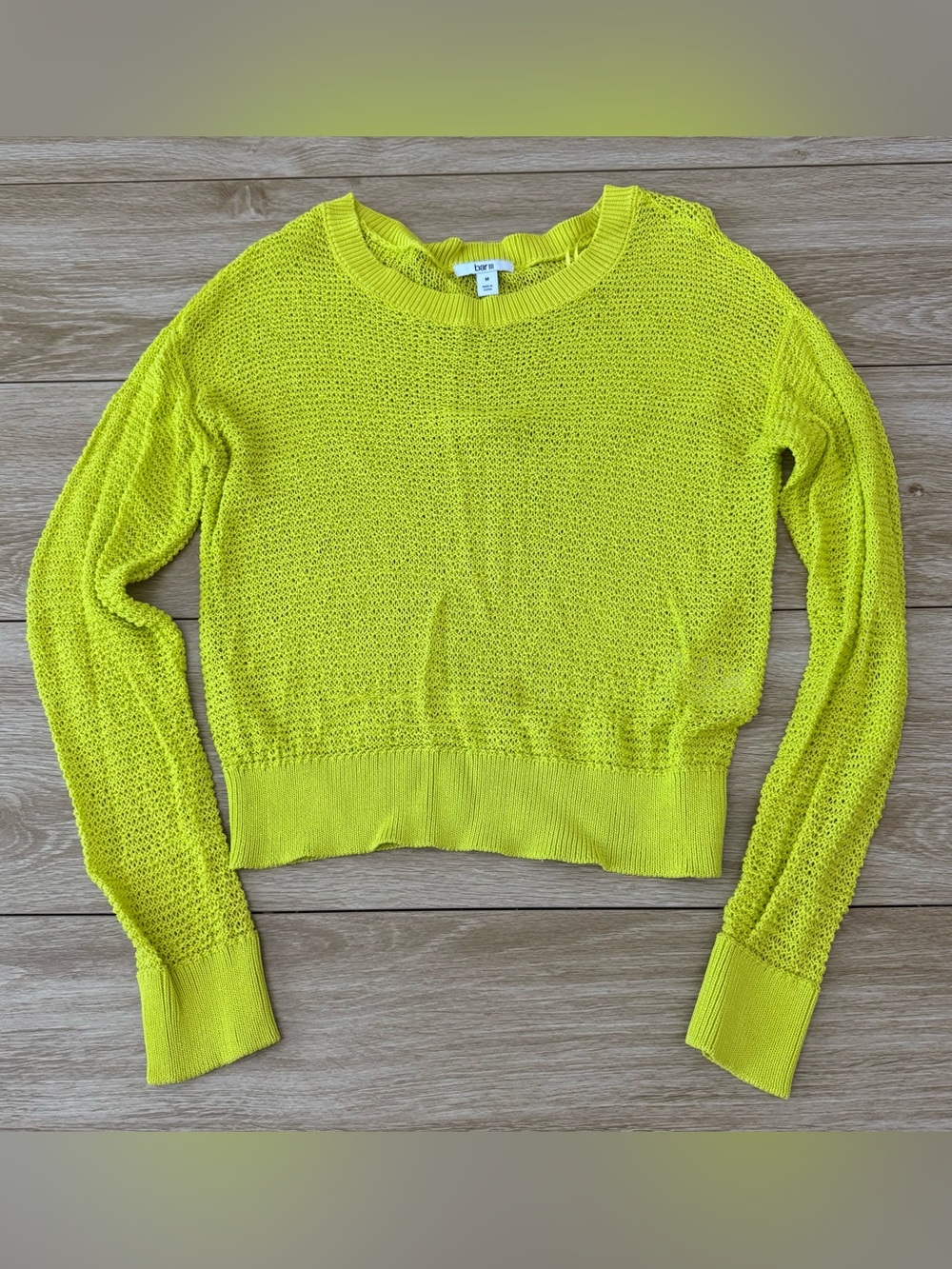 Bar III Neon Green Sweater Size Medium